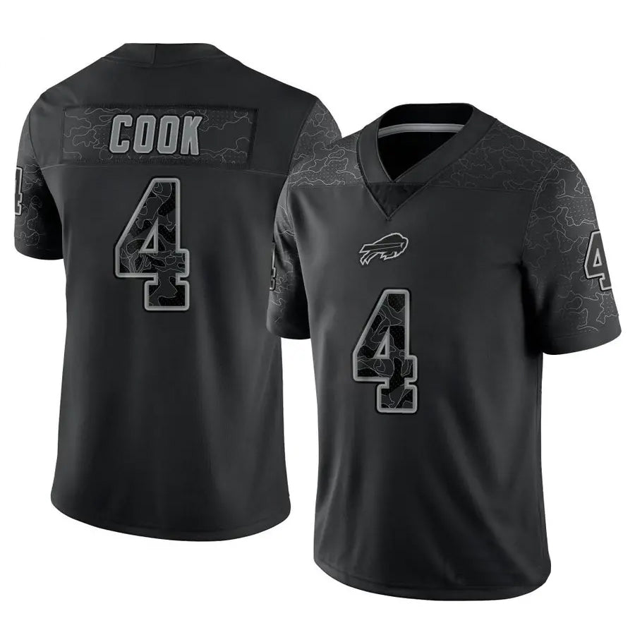 Custom #4 Black BUF Football Shirt Top