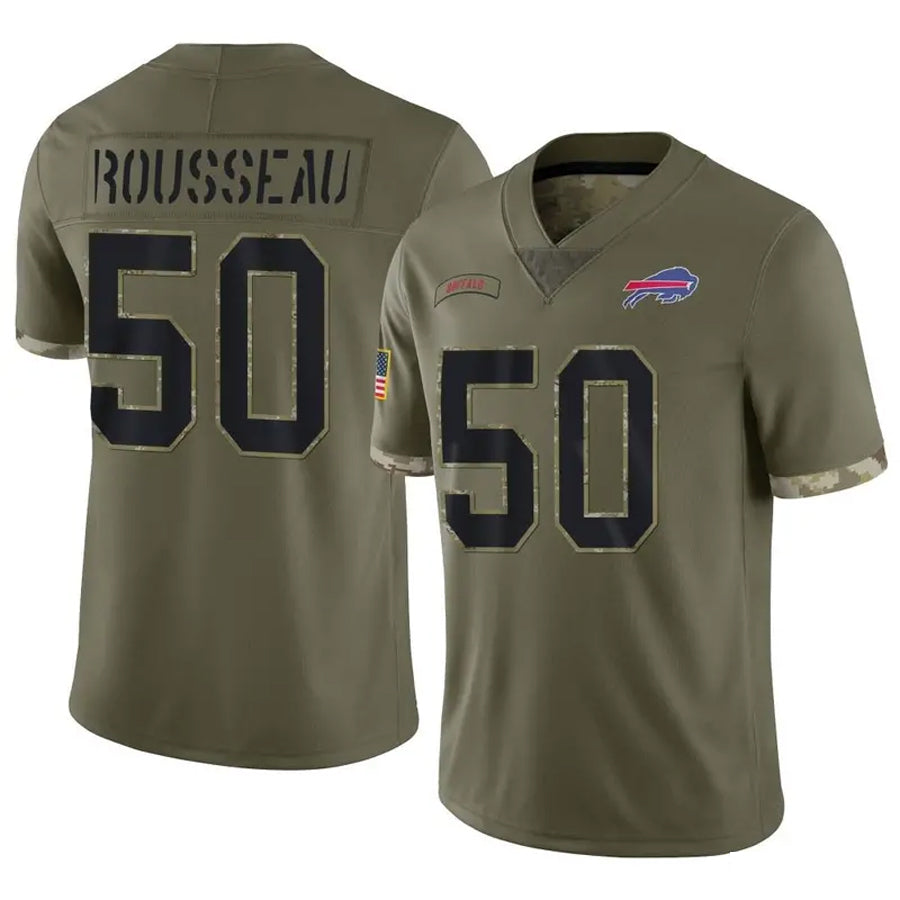 Custom #50 Olive BUF Football Shirt Top