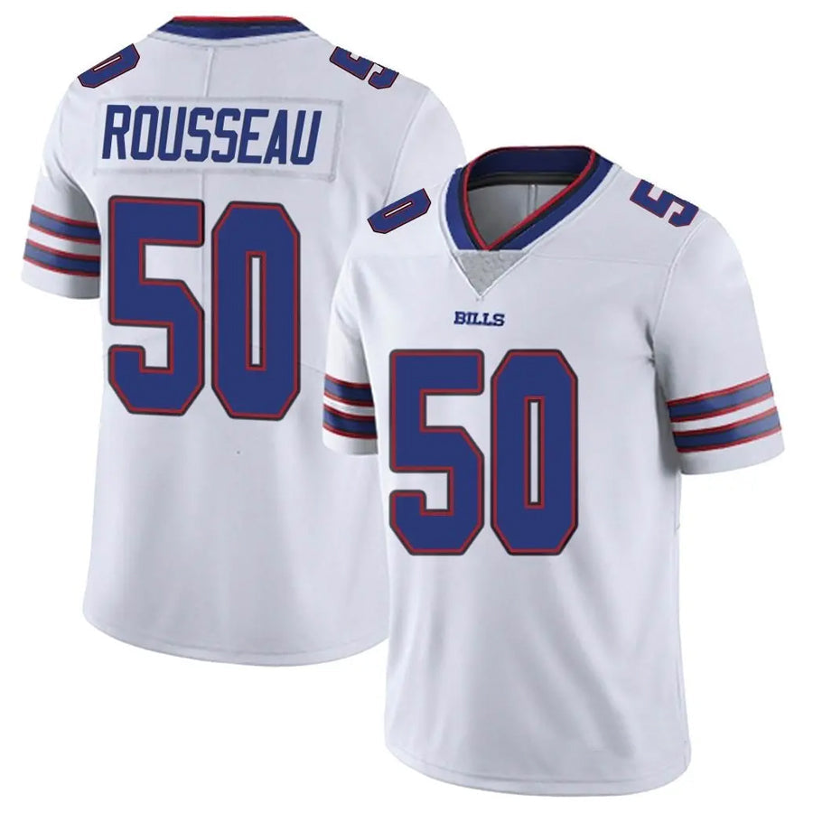 Custom #50 White BUF Football Shirt Top