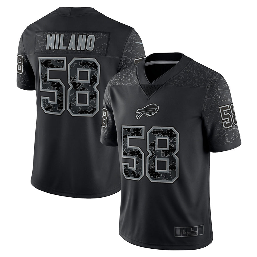 Custom #58 Black BUF Football Shirt Top