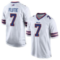 Custom #7 White BUF Football Shirt Top
