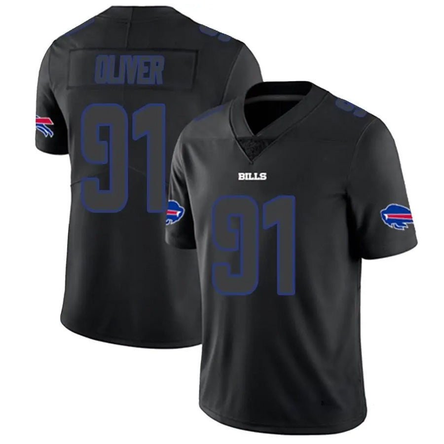 Custom #91 Black BUF Football Shirt Top