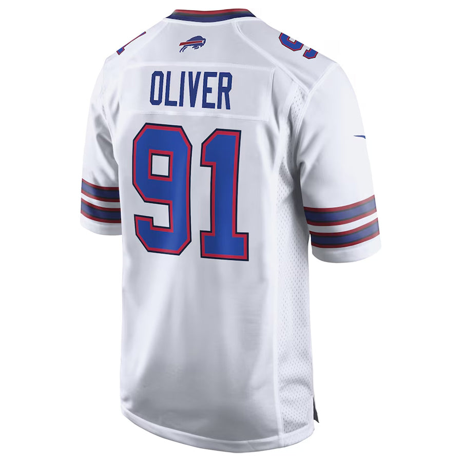Custom #91 White BUF Football Shirt Top