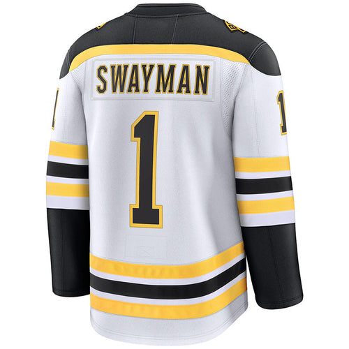 Custom #1 White BOS Hockey Shirt Top