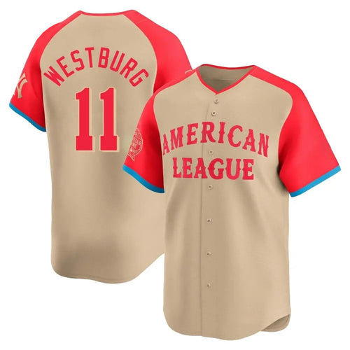 Custom #11 Cream All Star BAL Baseball Shirt Top