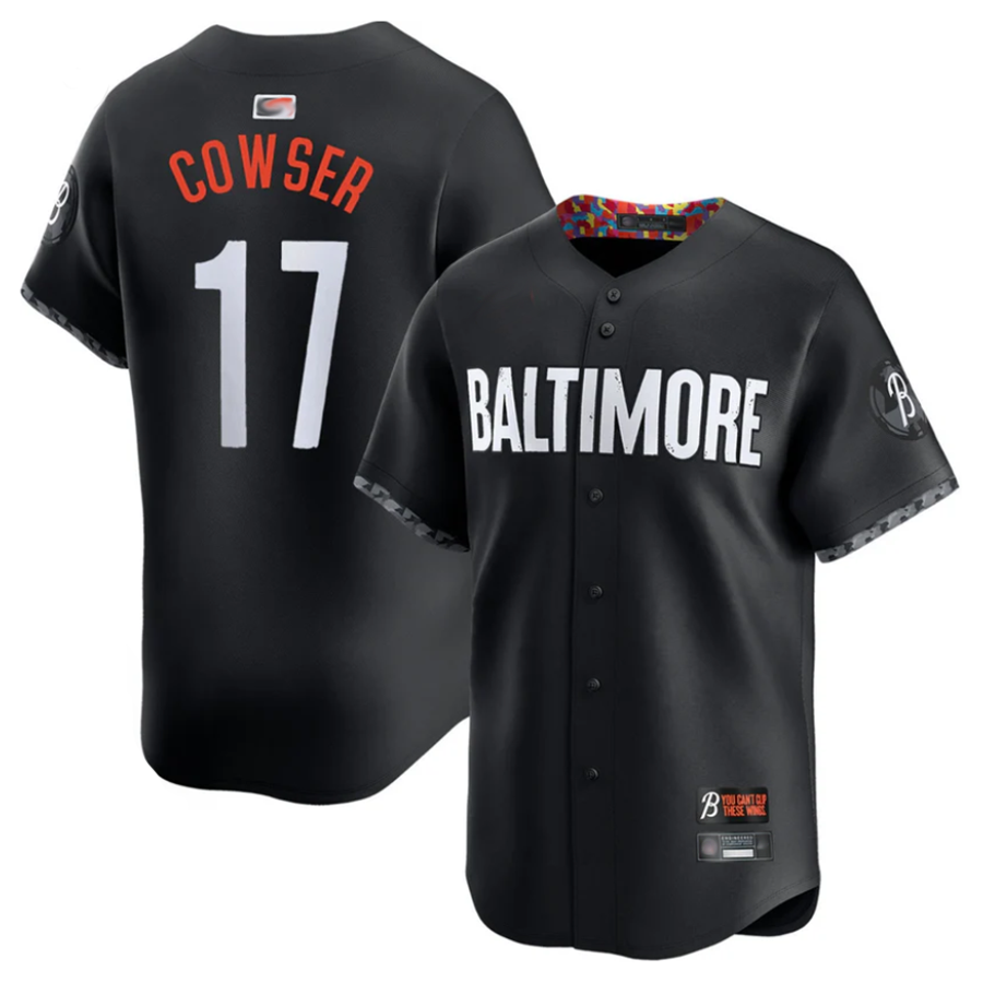 Custom #17 Black City Connect BAL Baseball Shirt Top