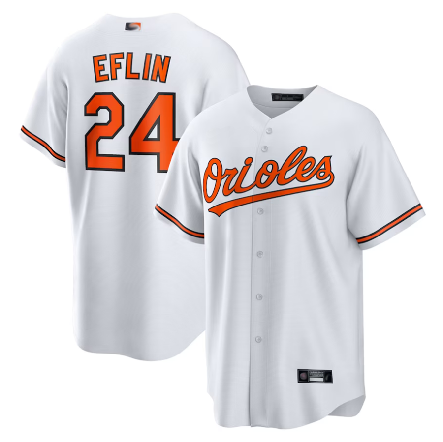 Custom #24 White BAL Baseball Shirt Top