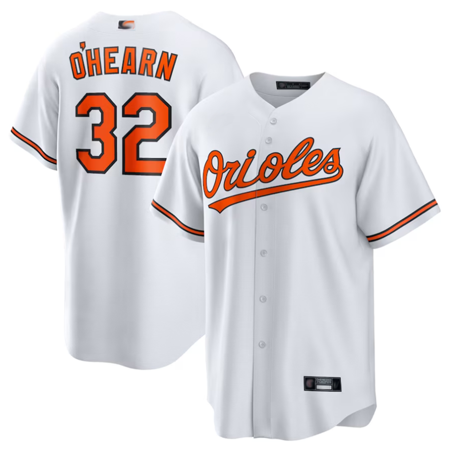 Custom #32 White BAL Baseball Shirt Top