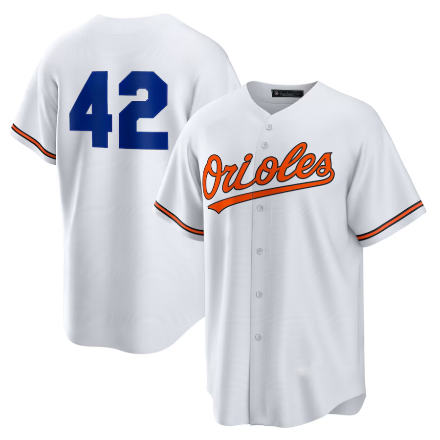 Custom #42 White 2025 Jackie Robinson Day BAL Baseball Shirt Top