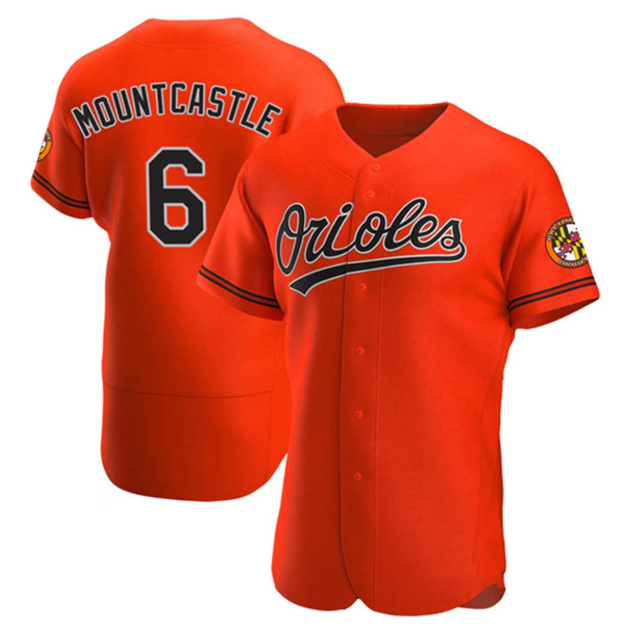 Custom #6 Orange BAL Baseball Shirt Top