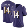 Custom #14 Purple BAL Football Shirt Top