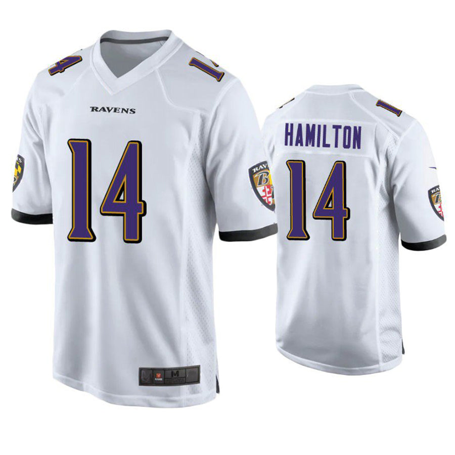 Custom #14 White BAL Football Shirt Top