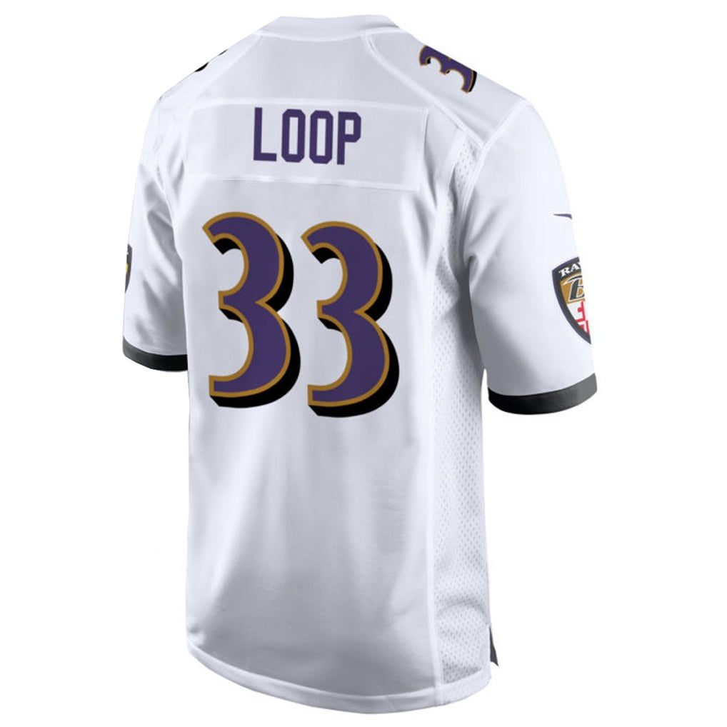 Custom #33 White BAL Football Shirt Top