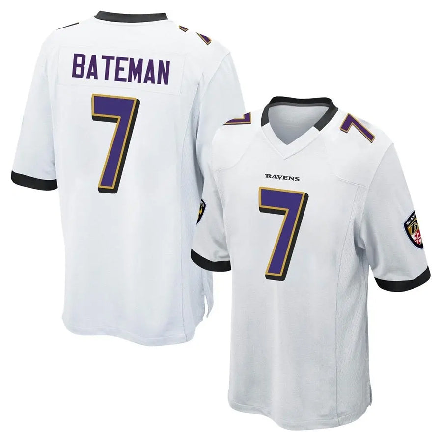 Custom #7 White BAL Football Shirt Top