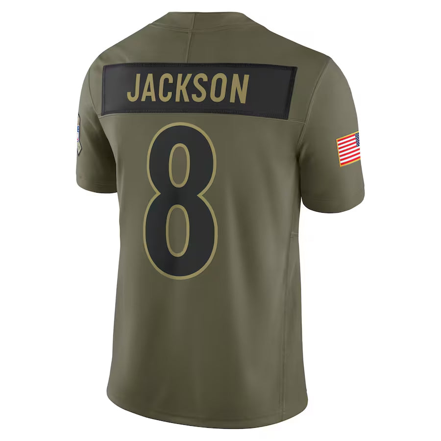 Custom #8 Olive BAL Football Shirt Top