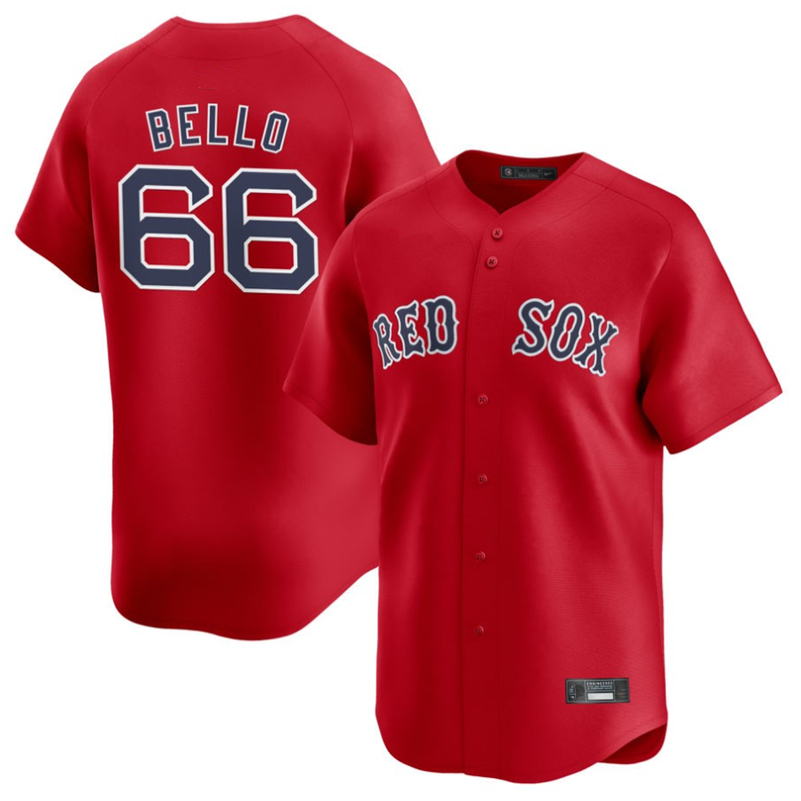 Custom #66 Red BOS Baseball Shirt Top
