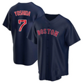 Custom #7 Navy BOS Baseball Shirt Top