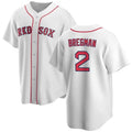 Custom #2 White BOS Baseball Shirt Top