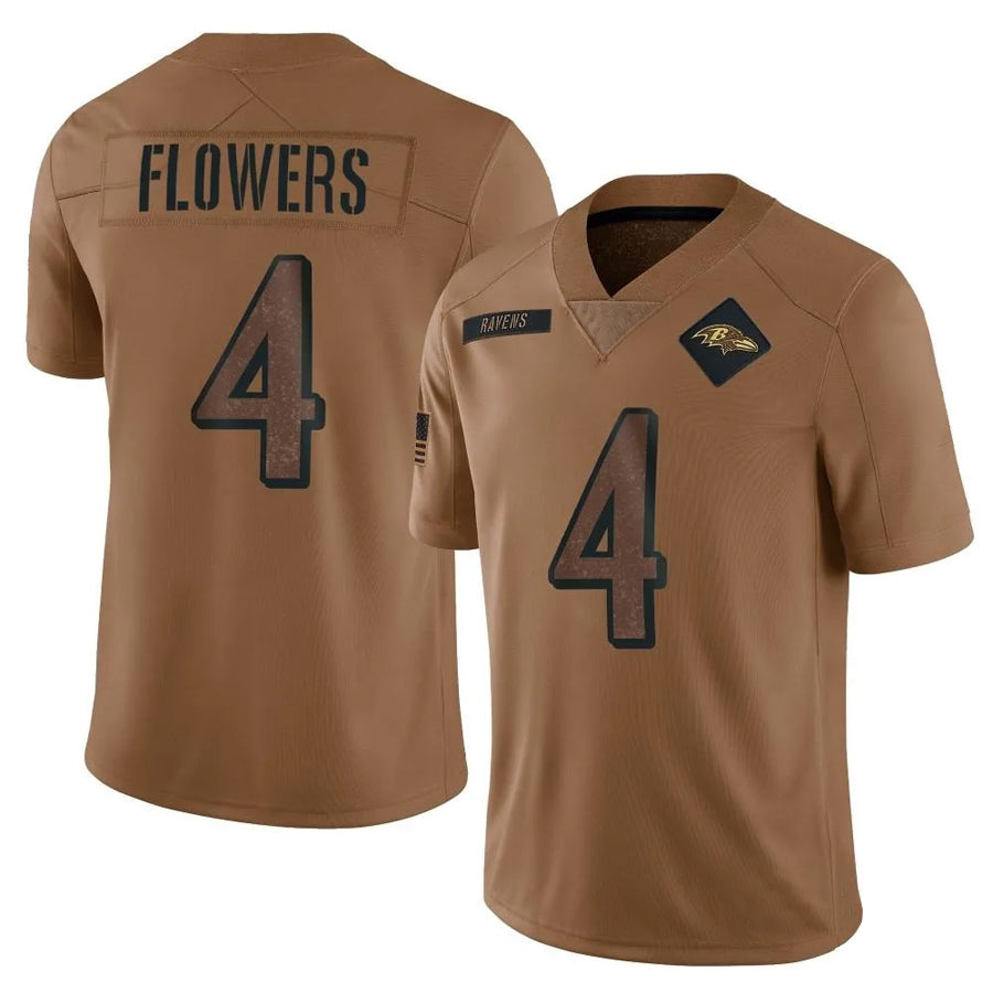 Custom #4 Brown BAL Football Shirt Top