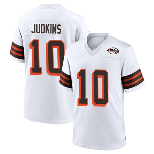 Custom #10 White 1946 CLE Football Shirt Top