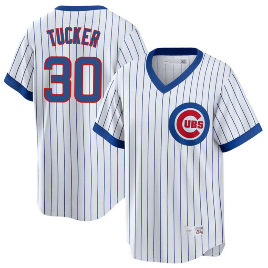 Custom #30 White CHC Baseball Shirt Top