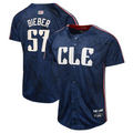 Custom #57 Navy City Connect CLE Baseball Shirt Top