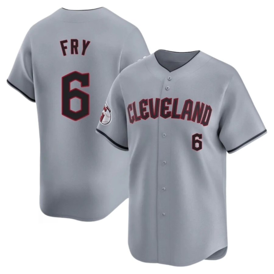 Custom #6 Gray CLE Baseball Shirt Top