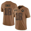C.Panthers #18 Jalen Coker Player Brown Salute To Service Limited Football Jerseys