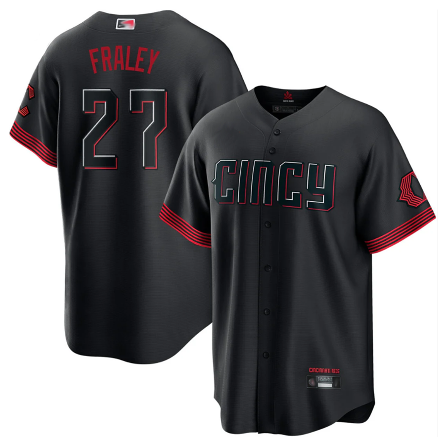 Custom #27 Black City Connect CIN Baseball Shirt Top