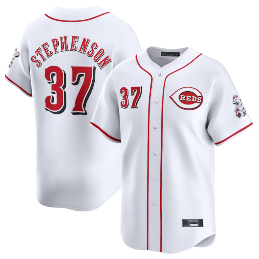 Custom #37 White CIN Baseball Shirt Top