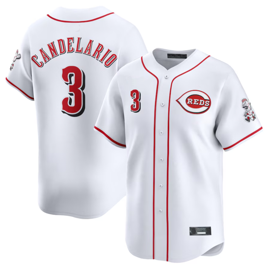 Custom #3 White CIN Baseball Shirt Top
