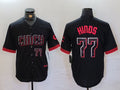 Custom #77 Black CIN Baseball Shirt Top