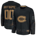 Custom M.Canadiens Fanatics Long Sleeve Game Jersey - Black Stitched American Hockey Jerseys