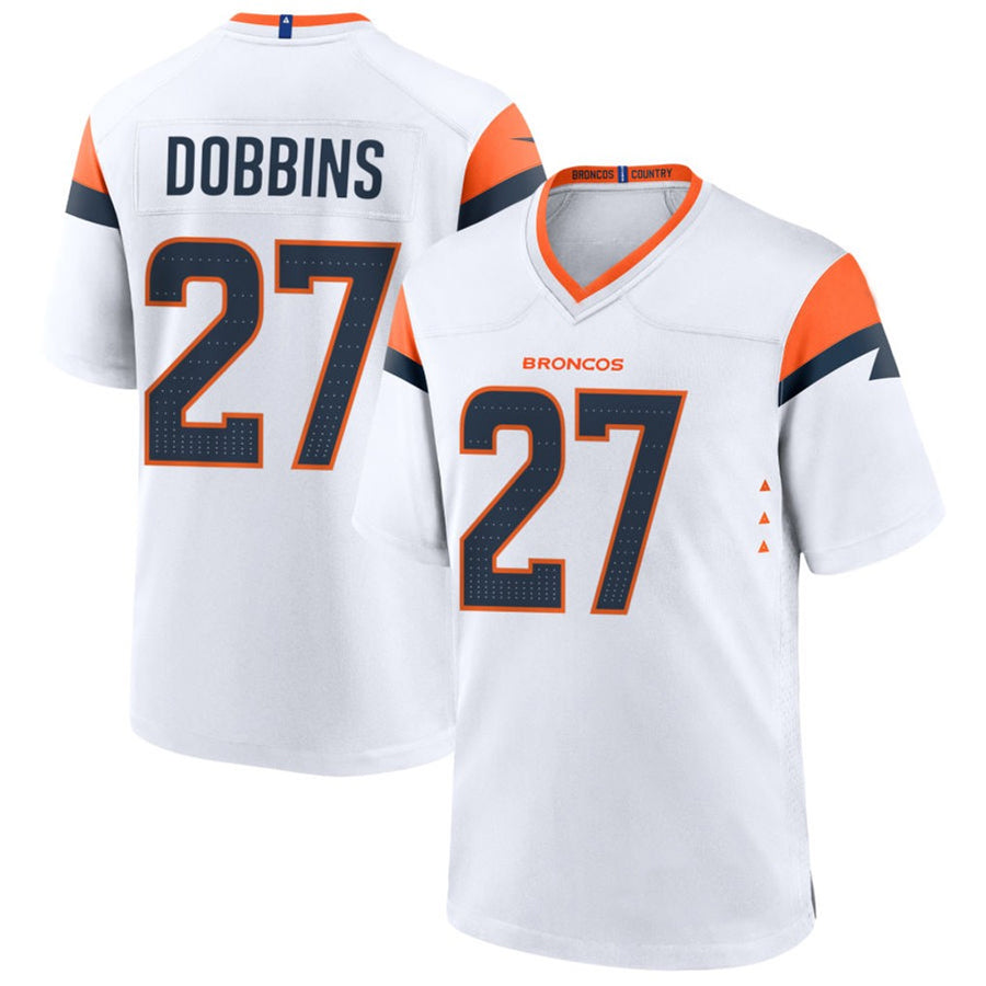 Custom #27 White DEN Football Shirt Top