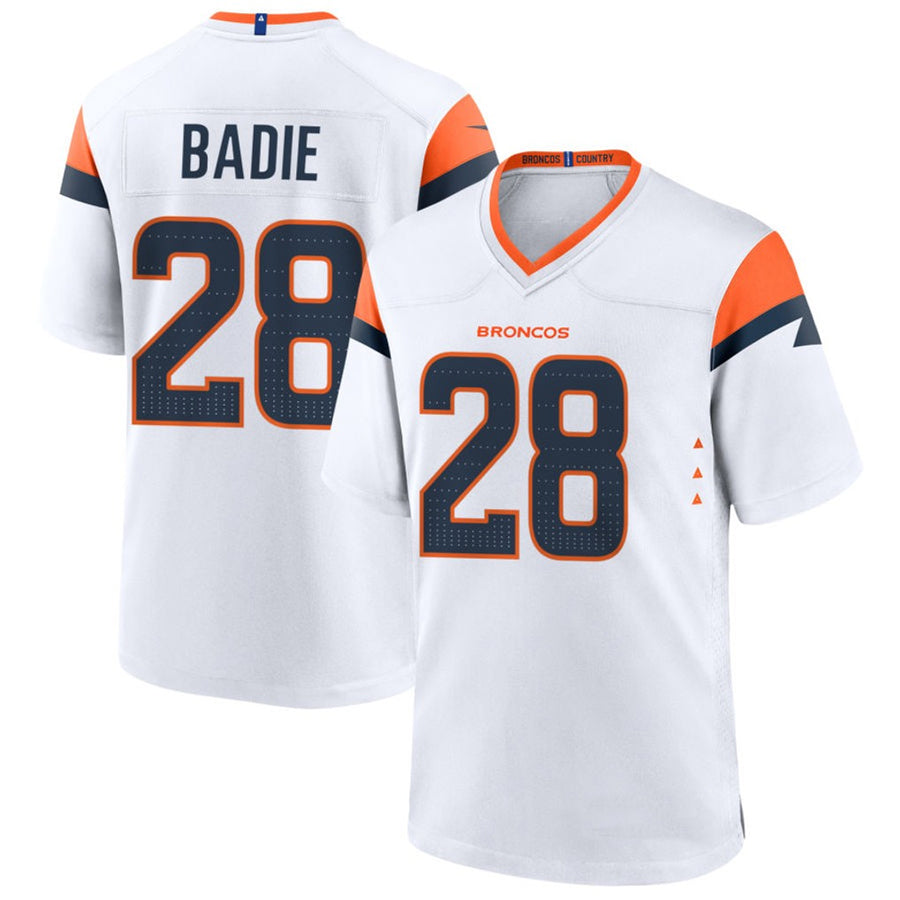 Custom #28 White DEN Football Shirt Top