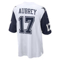 Custom #17 White DAL Football Shirt Top