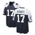 Custom #17 Navy DAL Football Shirt Top