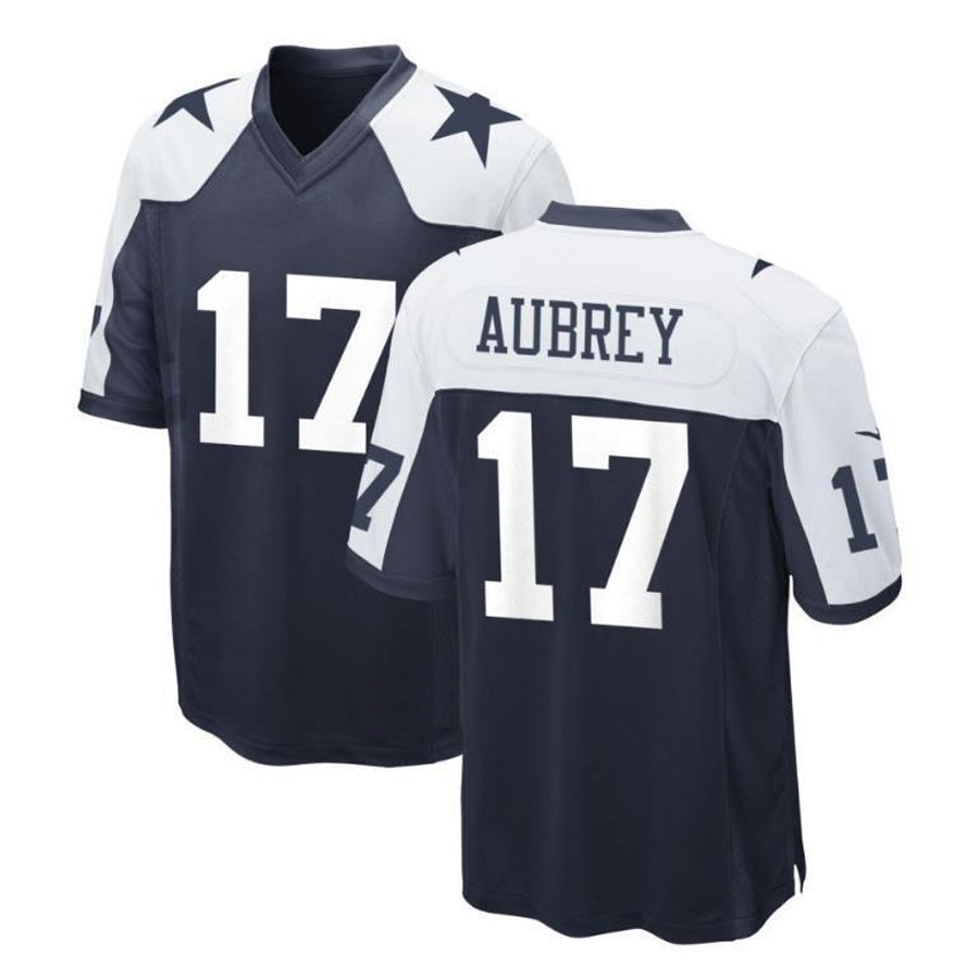 Custom #17 Navy DAL Football Shirt Top