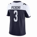 Custom #3 Navy Throwback DAL Football Shirt Top