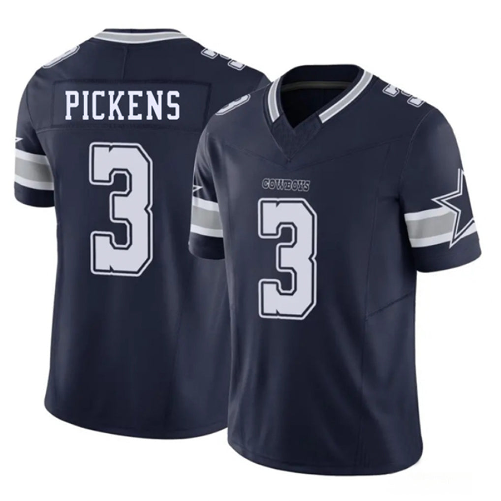Custom #3 Navy DAL Football Shirt Top