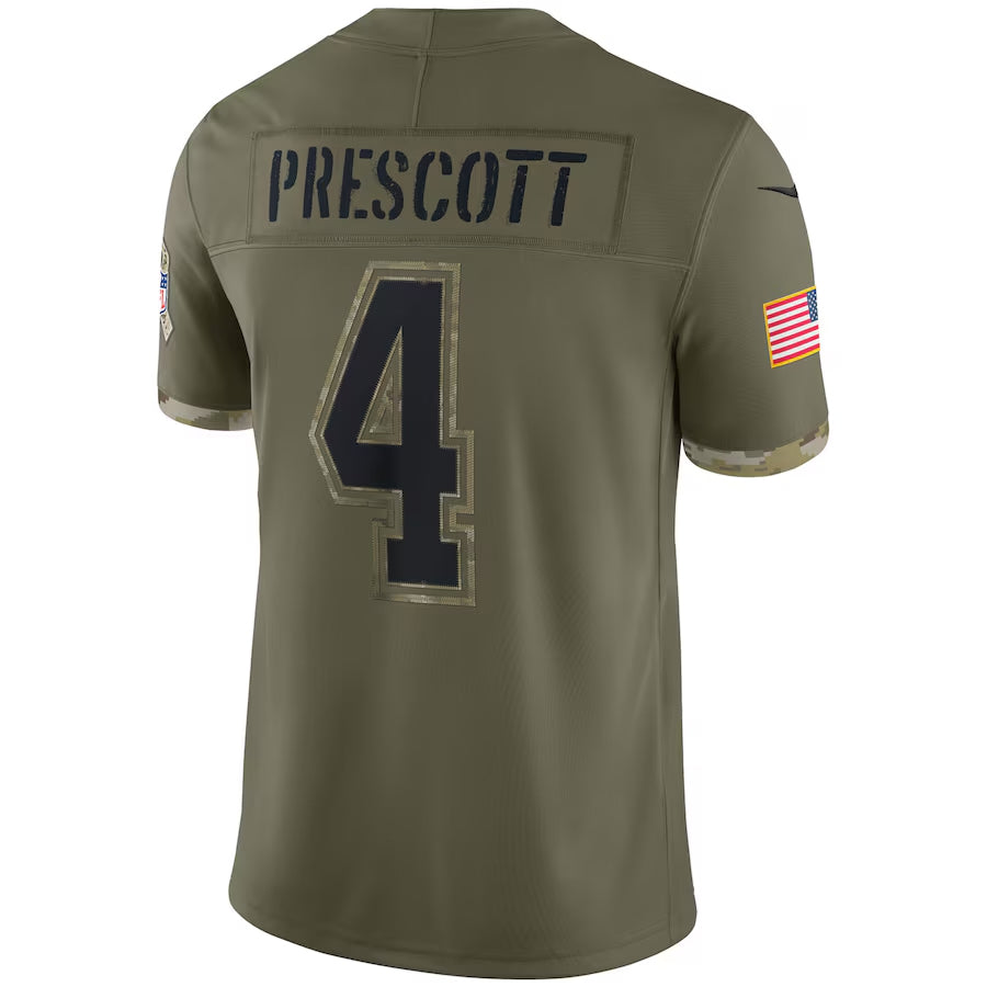 Custom #4 Olive DAL Football Shirt Top