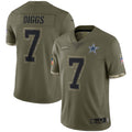 Custom #7 Olive DAL Football Shirt Top