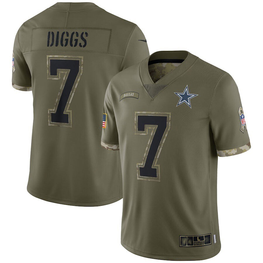 Custom #7 Olive DAL Football Shirt Top