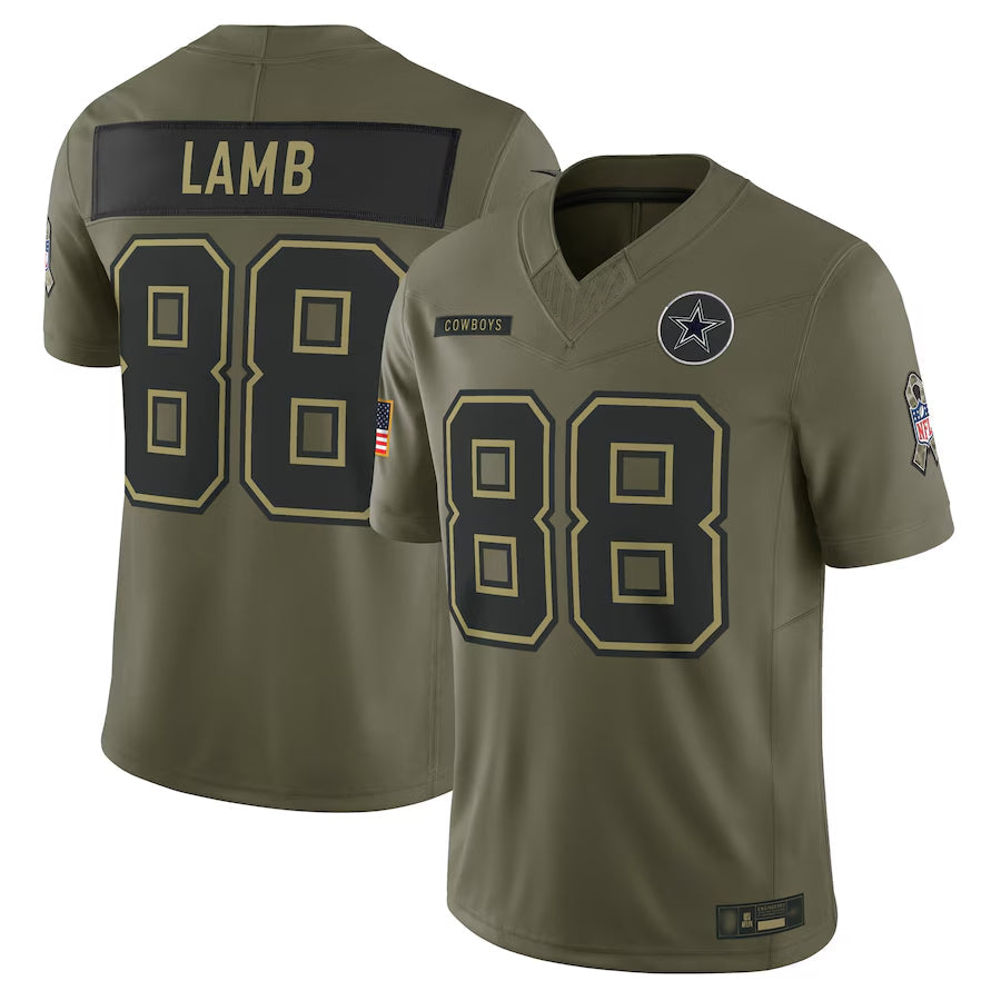 Custom #88 Olive DAL Football Shirt Top