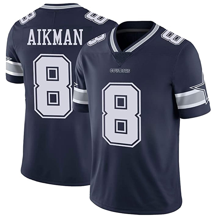 Custom #8 Navy DAL Football Shirt Top
