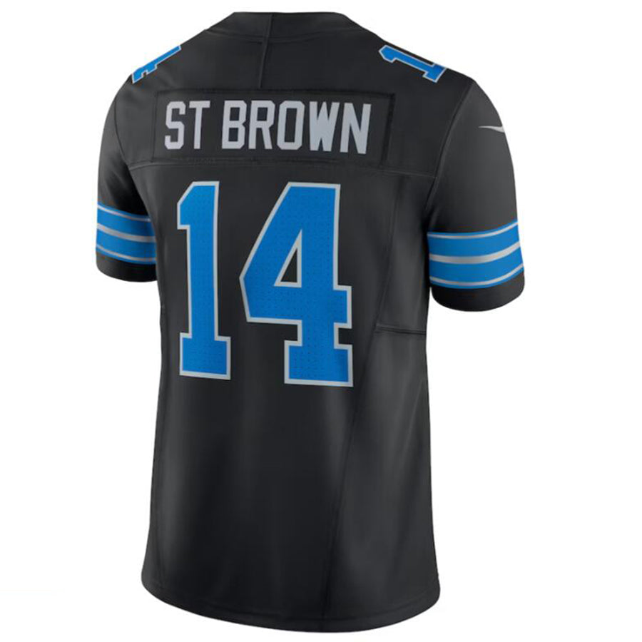 Custom #14 Black DET Football Shirt Top