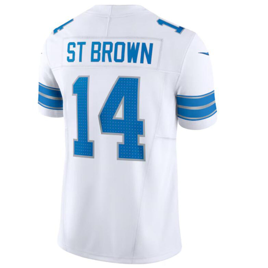 Custom #14 White DET Football Shirt Top