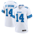 Custom #14 White DET Football Shirt Top