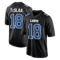 Custom #18 Black DET Football Shirt Top