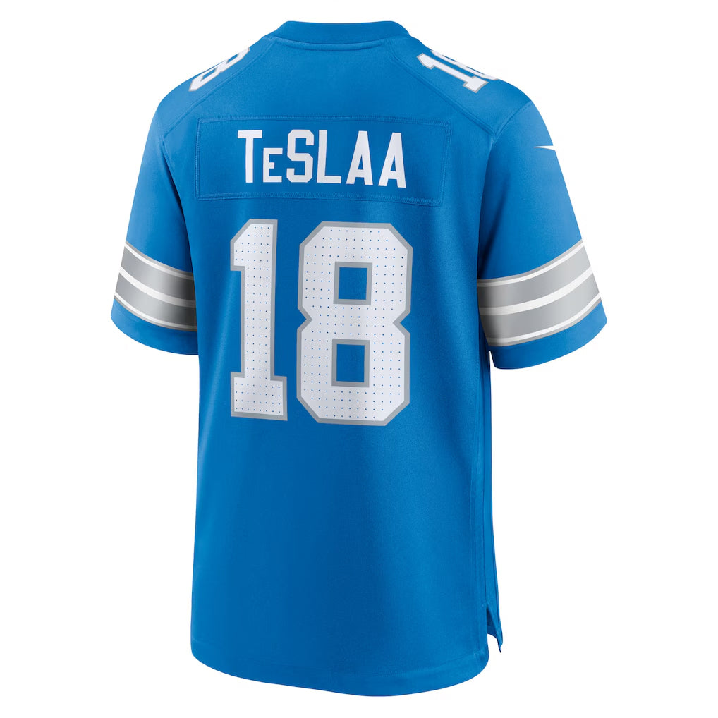 Custom #18 Blue DET Football Shirt Top